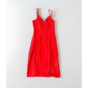 Threads & States Red Animal Print Slip Dress Size S New Zip Sexy